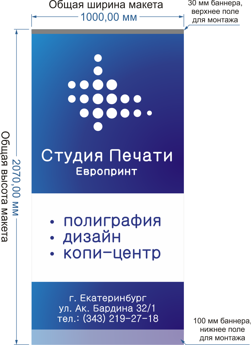 Технические требования к макету Изготовление Ролл Ап - ЕвроПринт  Екатеринбург